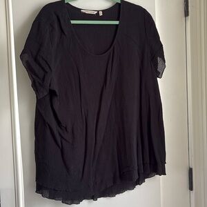 SOFT SURROUNDINGS •Women’s Jacinda Gauze Crinkle Layered Hem Lagenlook Top Sz XL